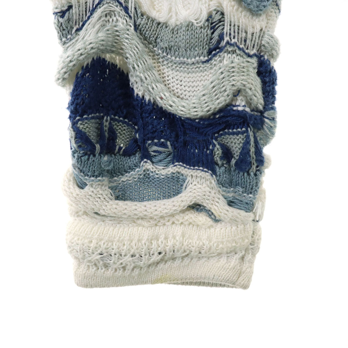 COOGI クージー 90s オーストラリア製 オールド 総柄 長袖 ショールカラー 3D ニットカーディガン SS ホワイト メンズ