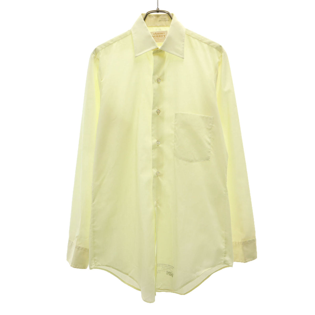 ARROW アロー 70s ヴィンテージ 長袖 シャツ 14-32 イエロー メンズ