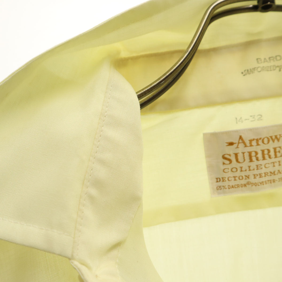 ARROW アロー 70s ヴィンテージ 長袖 シャツ 14-32 イエロー メンズ