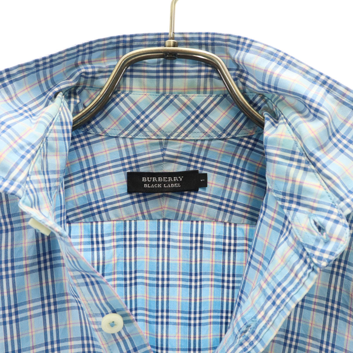 BURBERRY BLACK LABEL バーバリーブラックレーベル チェック柄 長袖 シャツ 1 ブルー 三陽商会 レディース