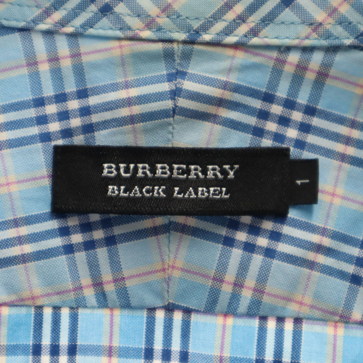 BURBERRY BLACK LABEL バーバリーブラックレーベル チェック柄 長袖 シャツ 1 ブルー 三陽商会 レディース