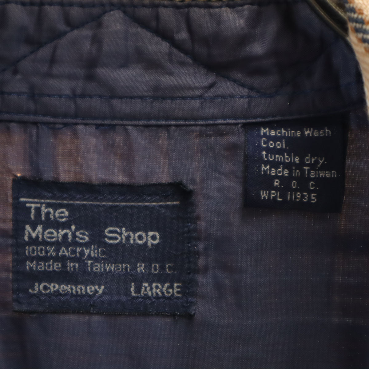 The Men's Shop ザ メンズショップ 80s ヴィンテージ チェック柄 長袖 シャツ L ベージュ JC Penney メンズ