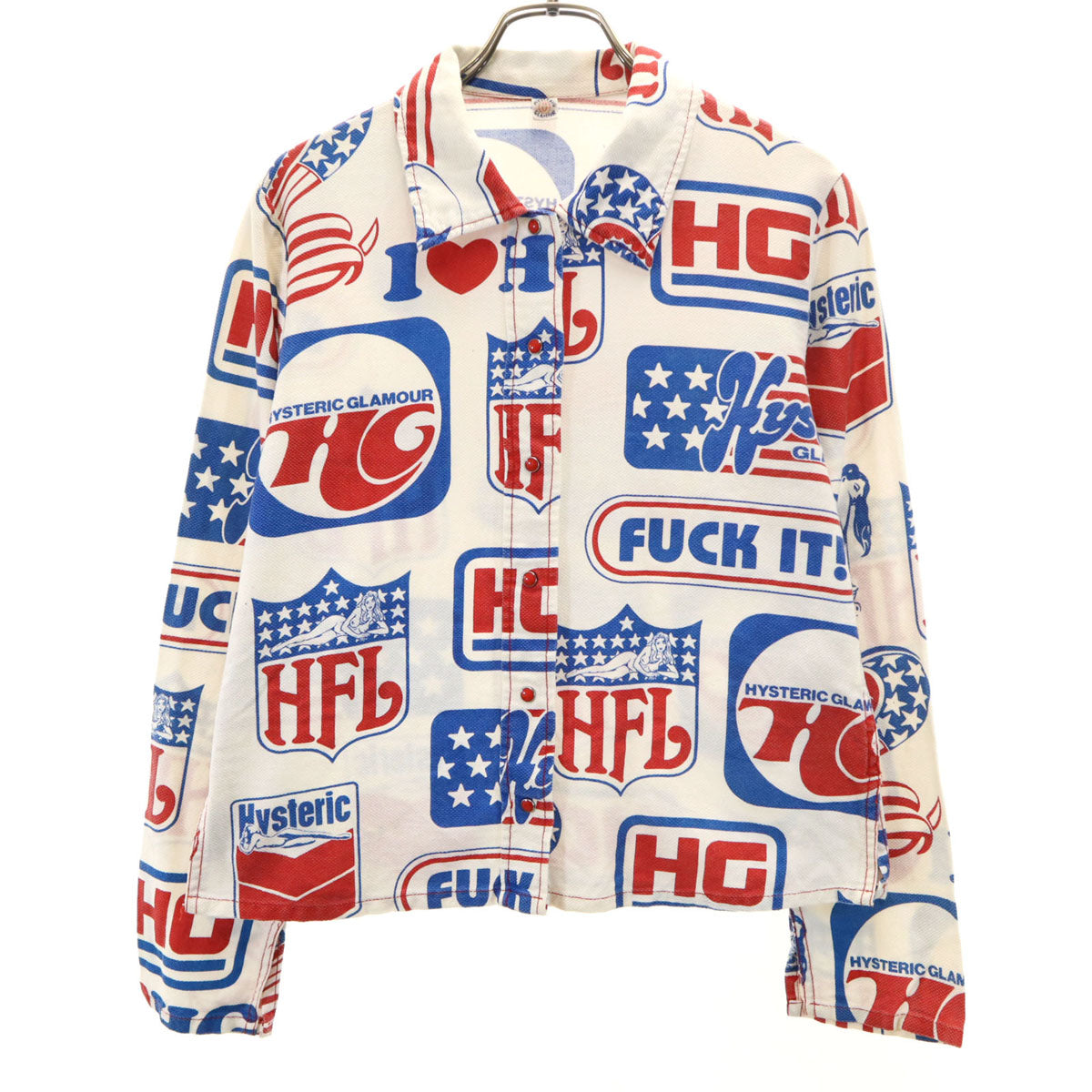 HYSTERIC GLAMOUR ヒステリックグラマー 日本製 総柄 ジャケット F オフホワイト レディース