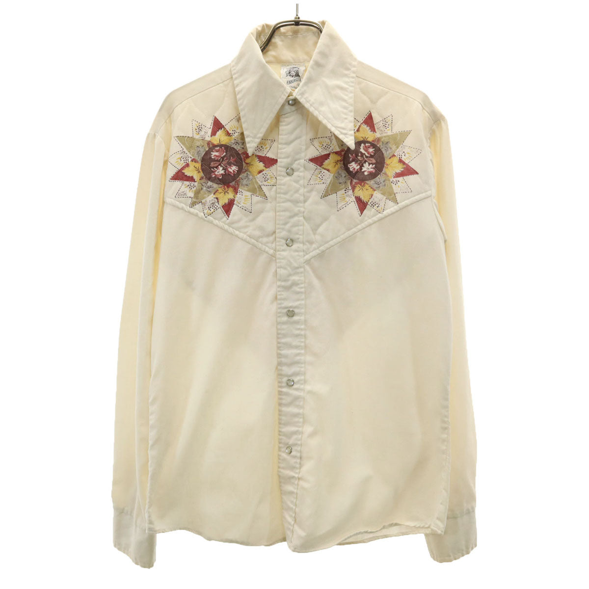 KENNINGTON ケニントン 70s ヴィンテージ 長袖 ウエスタンシャツ アイボリー メンズ