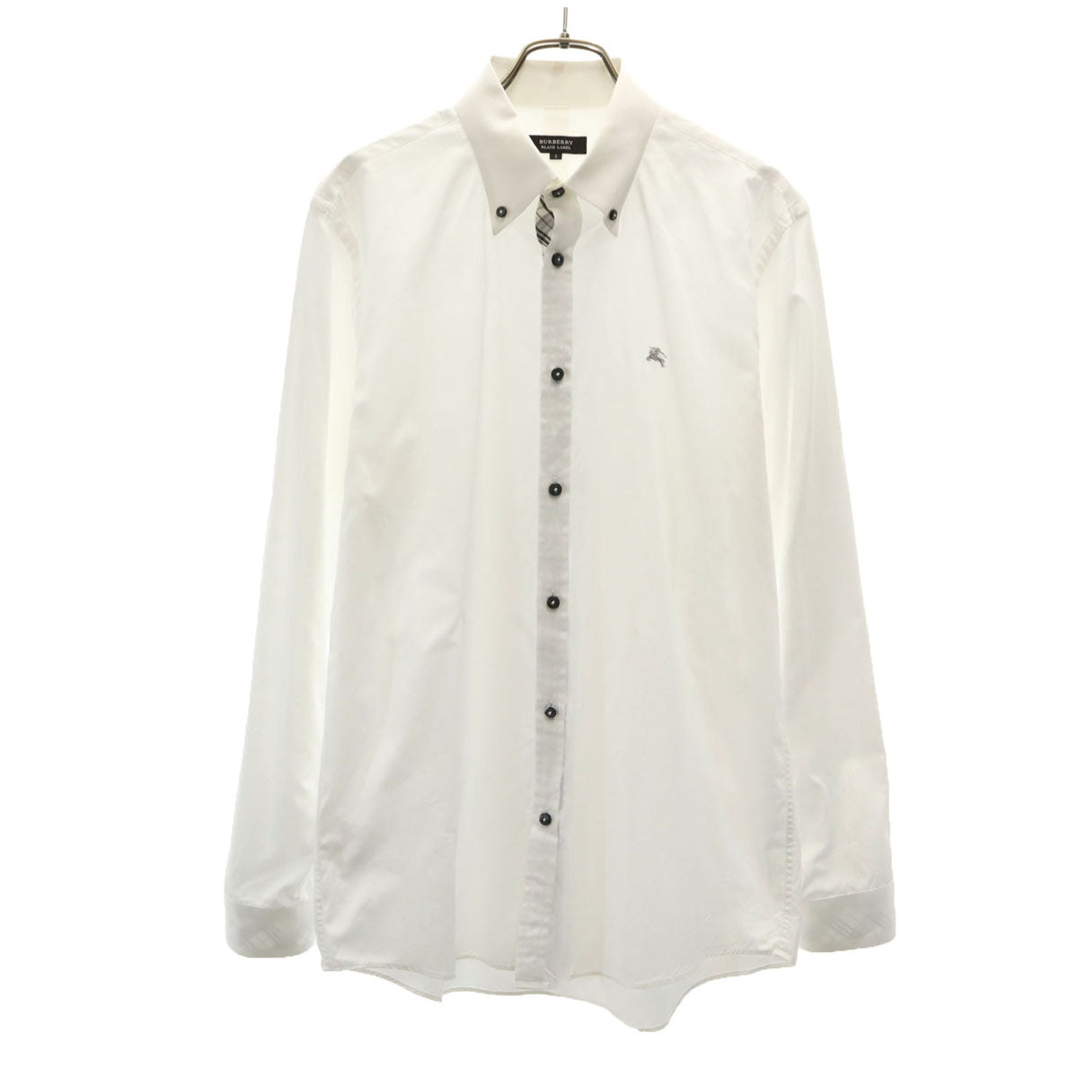 BURBERRY BLACK LABEL バーバリーブラックレーベル 日本製 長袖 ボタンダウンシャツ 3 ホワイト 三陽商会 メンズ