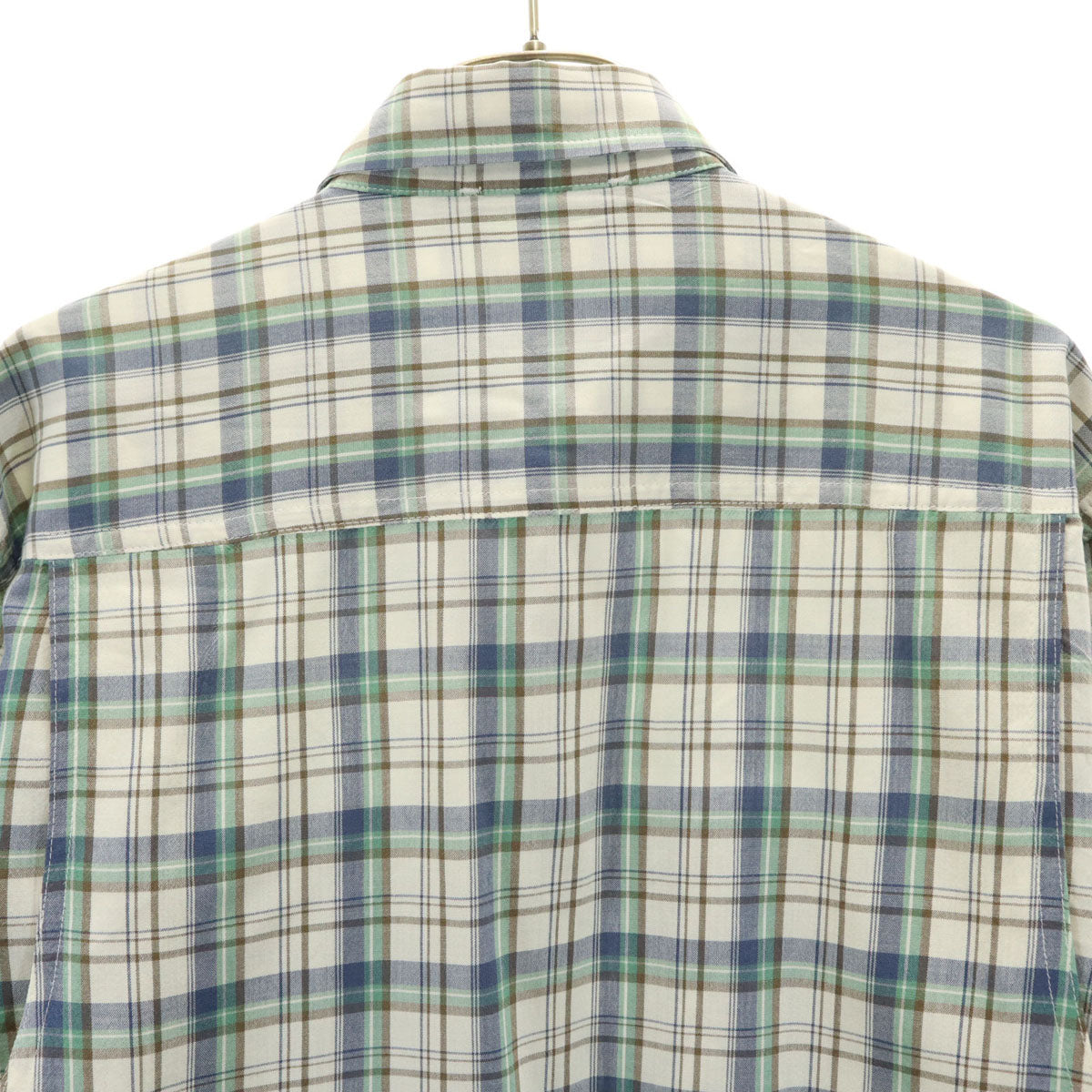 THE NORTH FACE ノースフェイス チェック柄 長袖 ベンチレーション シャツ M アイボリー系 ロールアップ袖 メンズ