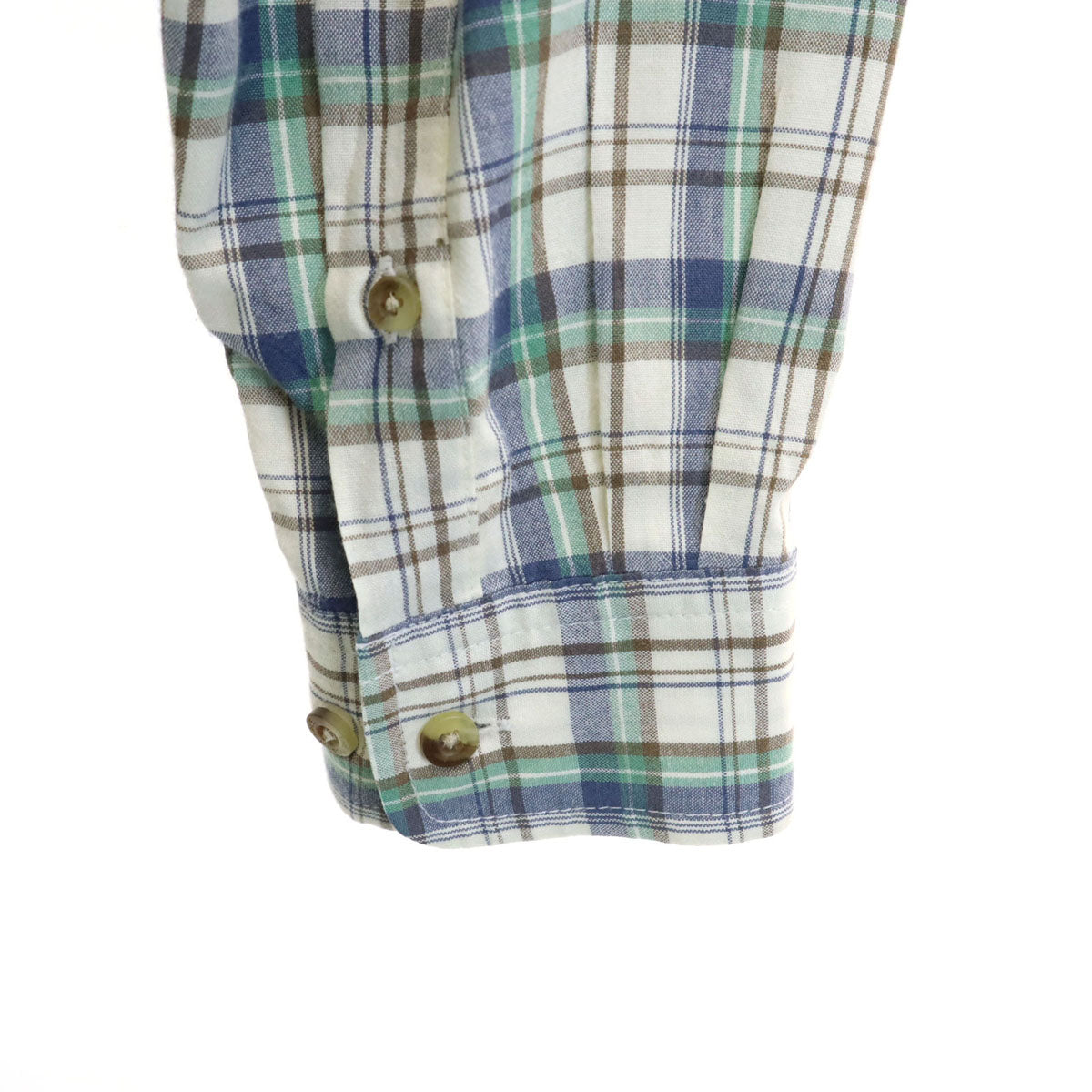 THE NORTH FACE ノースフェイス チェック柄 長袖 ベンチレーション シャツ M アイボリー系 ロールアップ袖 メンズ