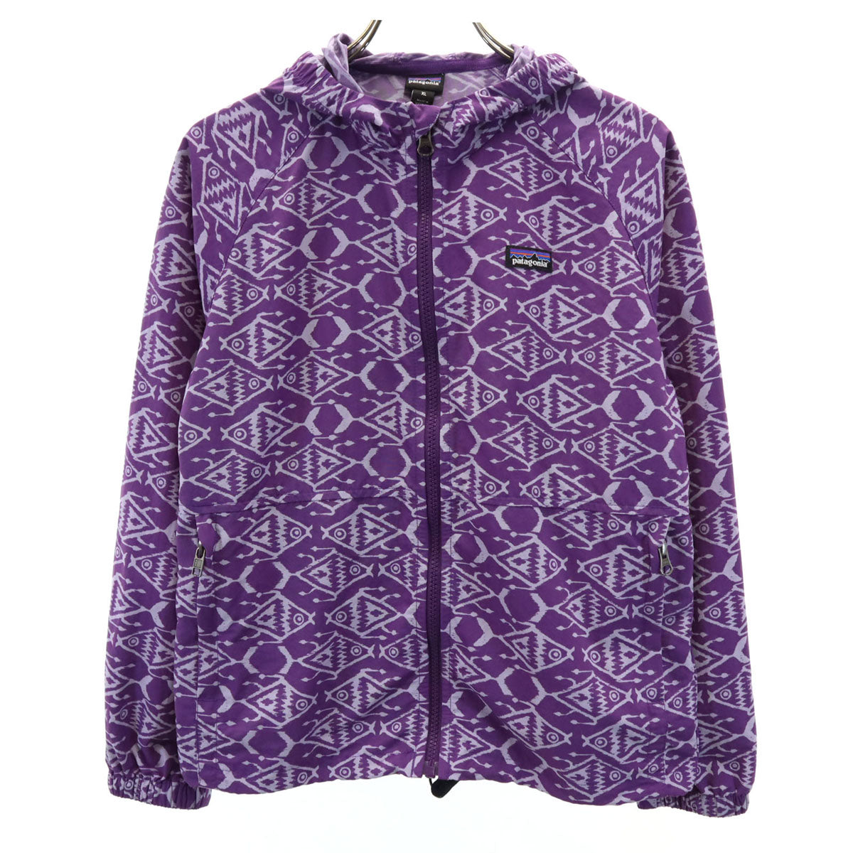 patagonia パタゴニア 総柄 バギーズ ジャケット XL パープル キッズ