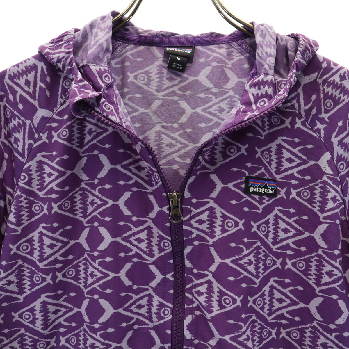 patagonia パタゴニア 総柄 バギーズ ジャケット XL パープル キッズ