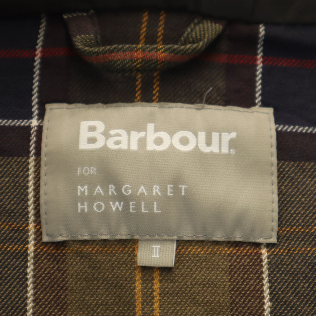 BARBOUR FOR MARGARET HOWELL バブアー フォー マーガレットハウエル コラボ イギリス製 ライトウェイト オイル ポプリン ジャケット 2 チャコール レディース
