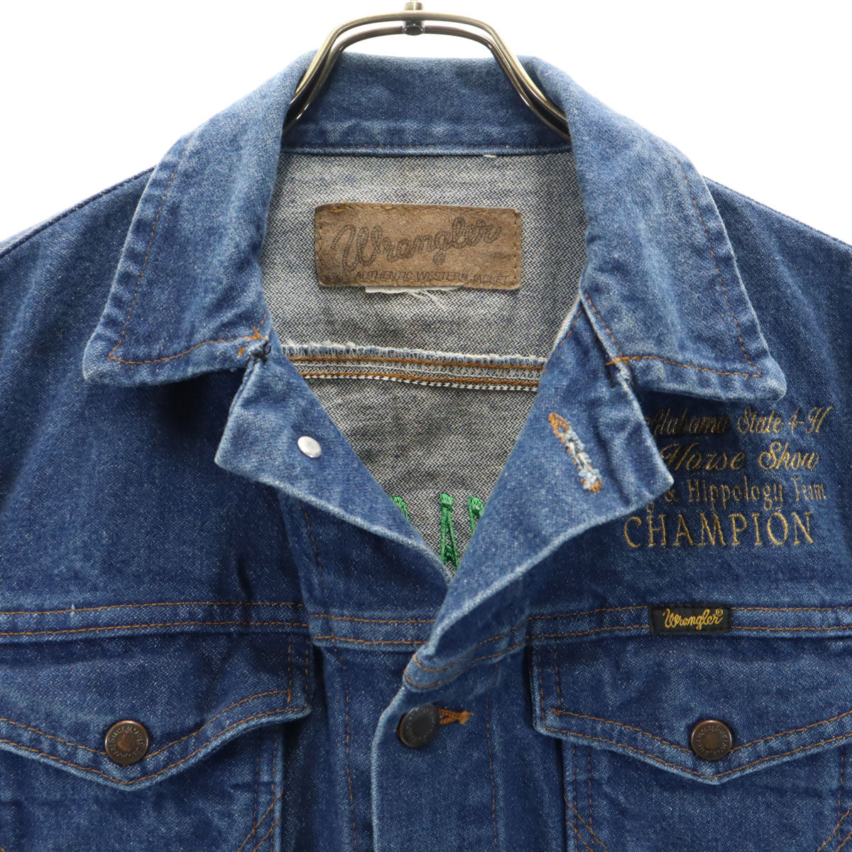 Wrangler ラングラー バック刺繍 ホースショー デニムジャケット ウォッシュブルー ジージャン トラッカー メンズ
