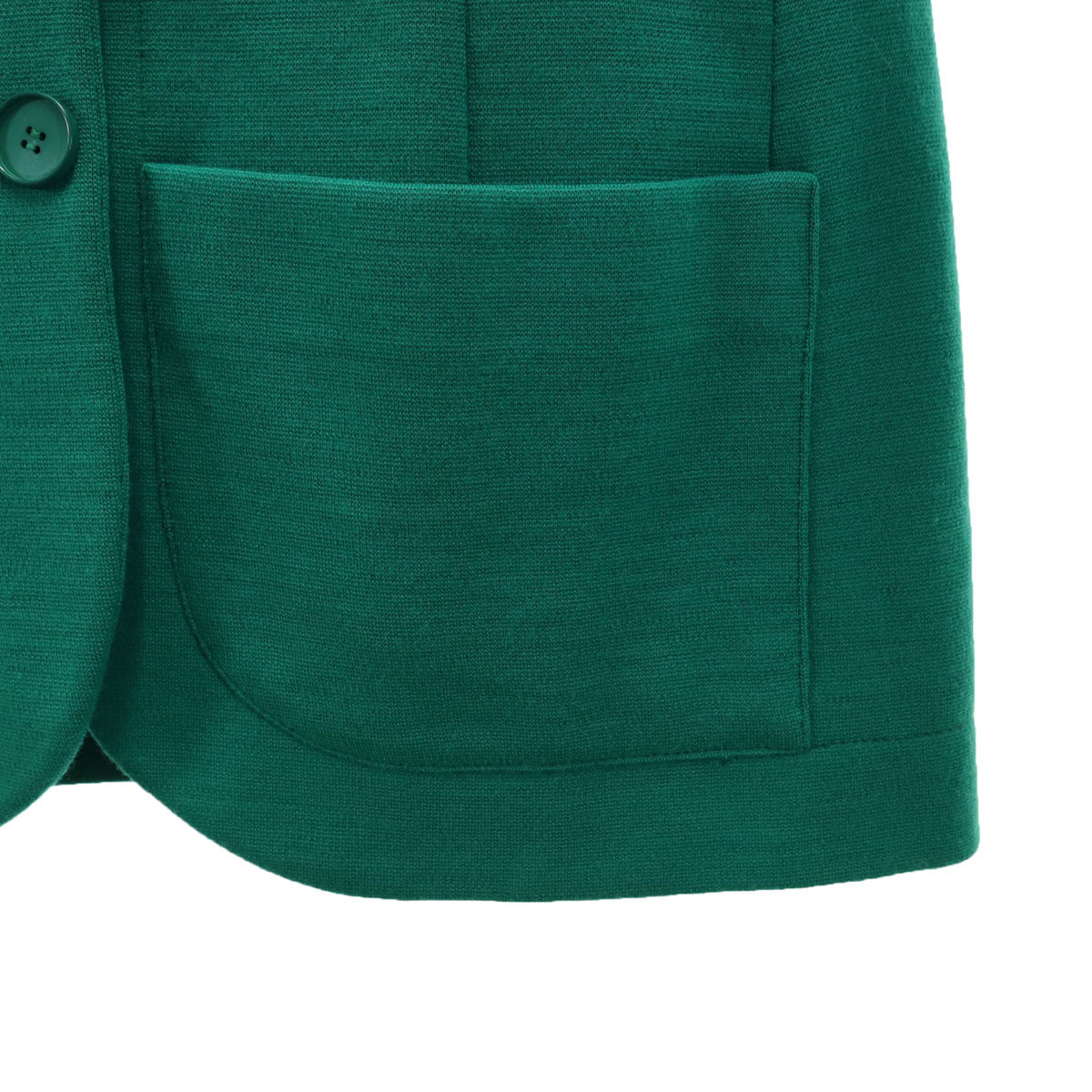 LANVIN BOUTIQUE ランバン ブティック 80s フランス製 ヴィンテージ ノーカラージャケット 38 グリーン レディース