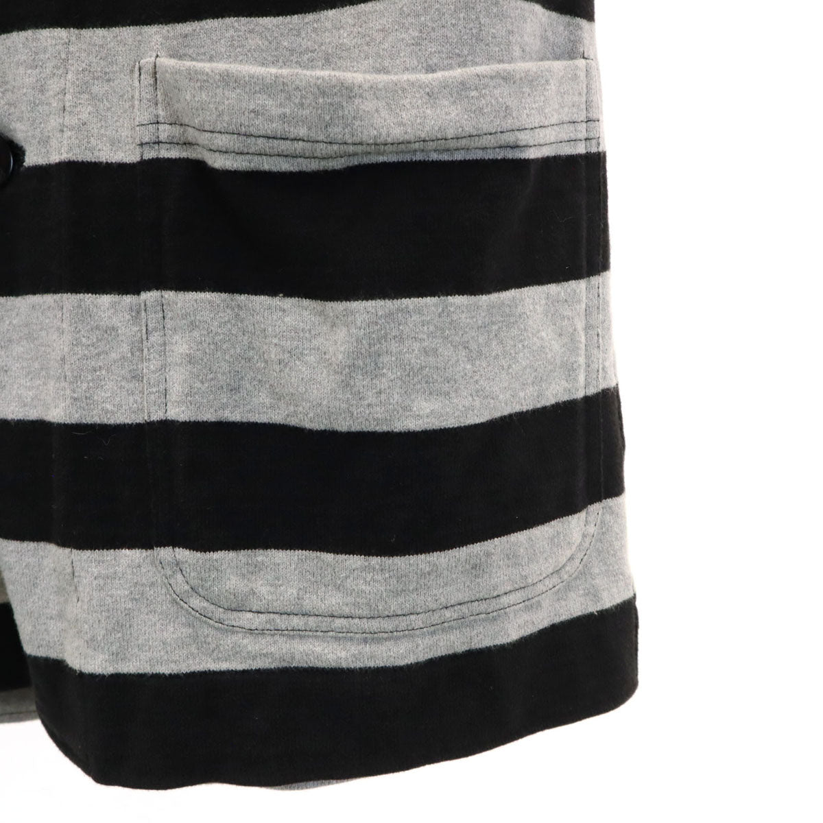 HYSTERIC ヒステリック 日本製 ボーダー柄 アンコン ジャケット S グレー ヒステリックグラマー メンズ