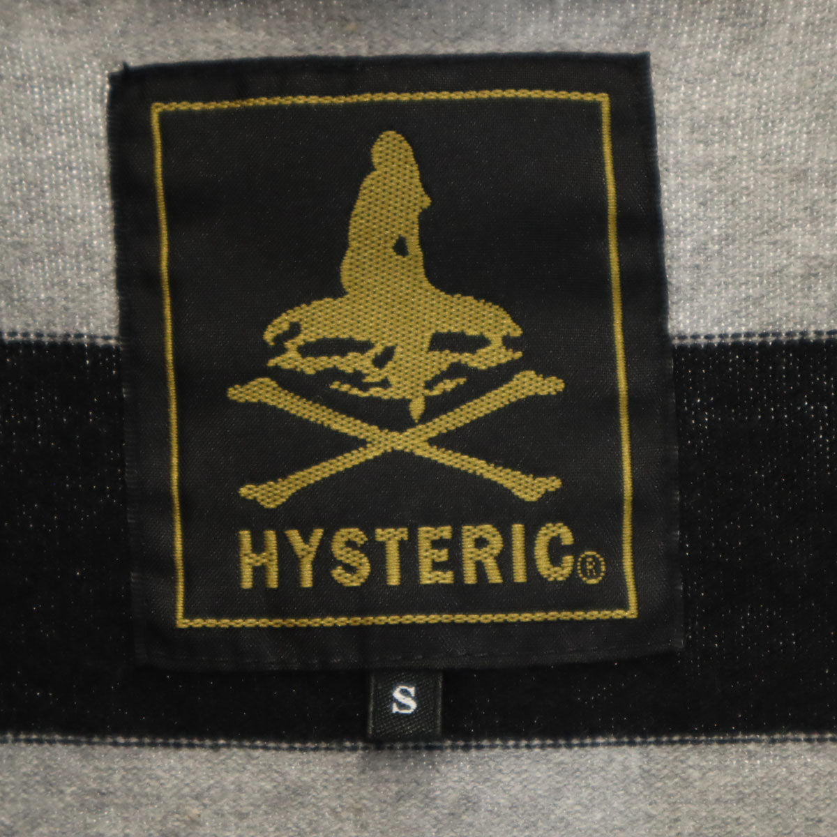 HYSTERIC ヒステリック 日本製 ボーダー柄 アンコン ジャケット S グレー ヒステリックグラマー メンズ