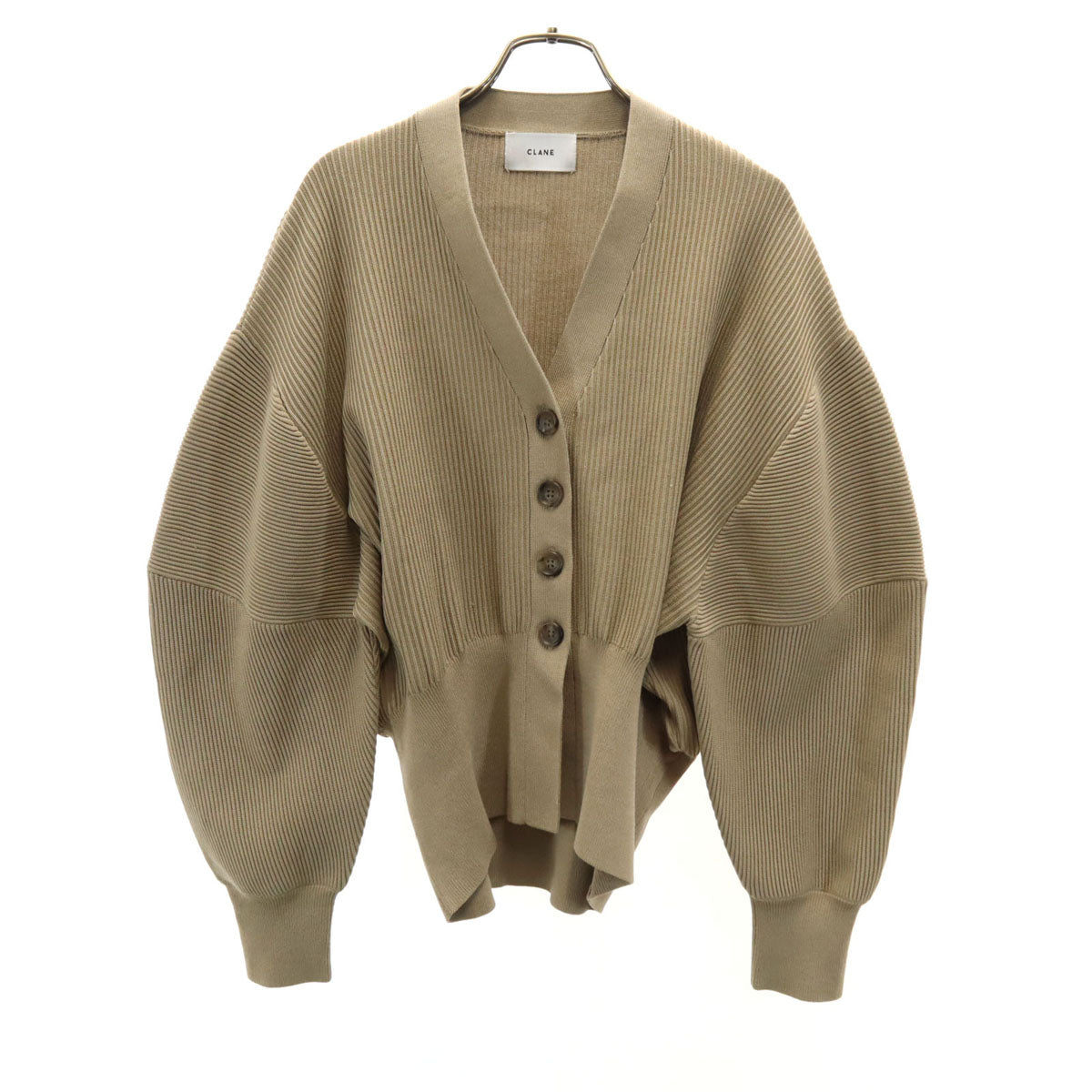 CLANE クラネ 長袖 Vネック ニットカーディガン 2 ベージュ レディース