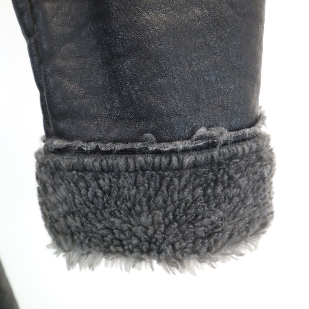 DIESEL ディーゼル イタリア製 フェイク ムートンコート L チャコールグレー レディース