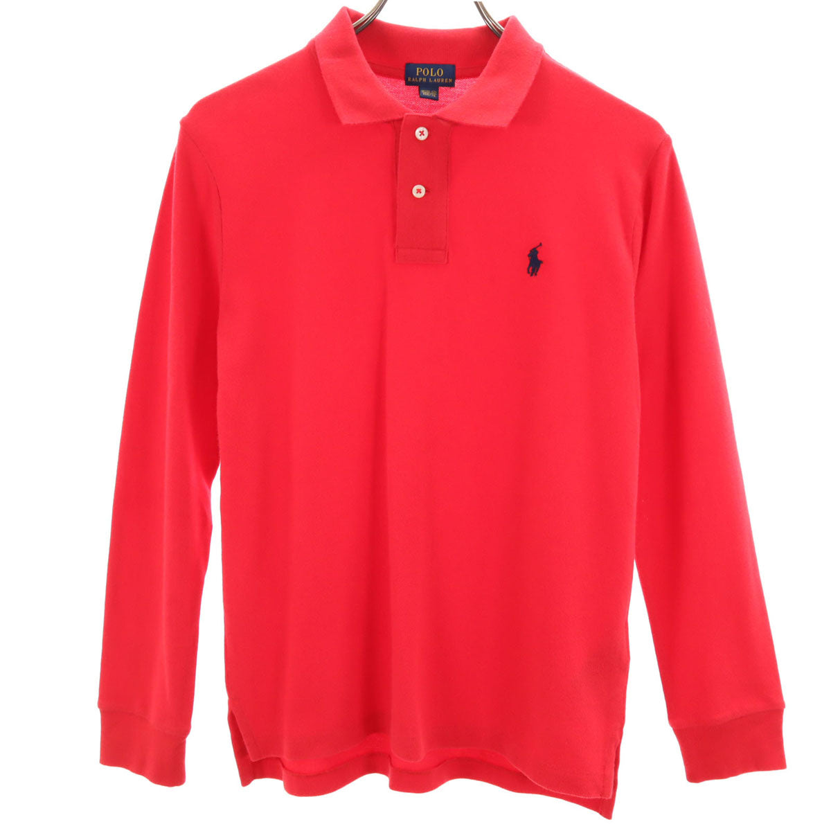 POLO RALPH LAUREN ポロラルフローレン 長袖 ポロシャツ M 10-12 レッド系 キッズ