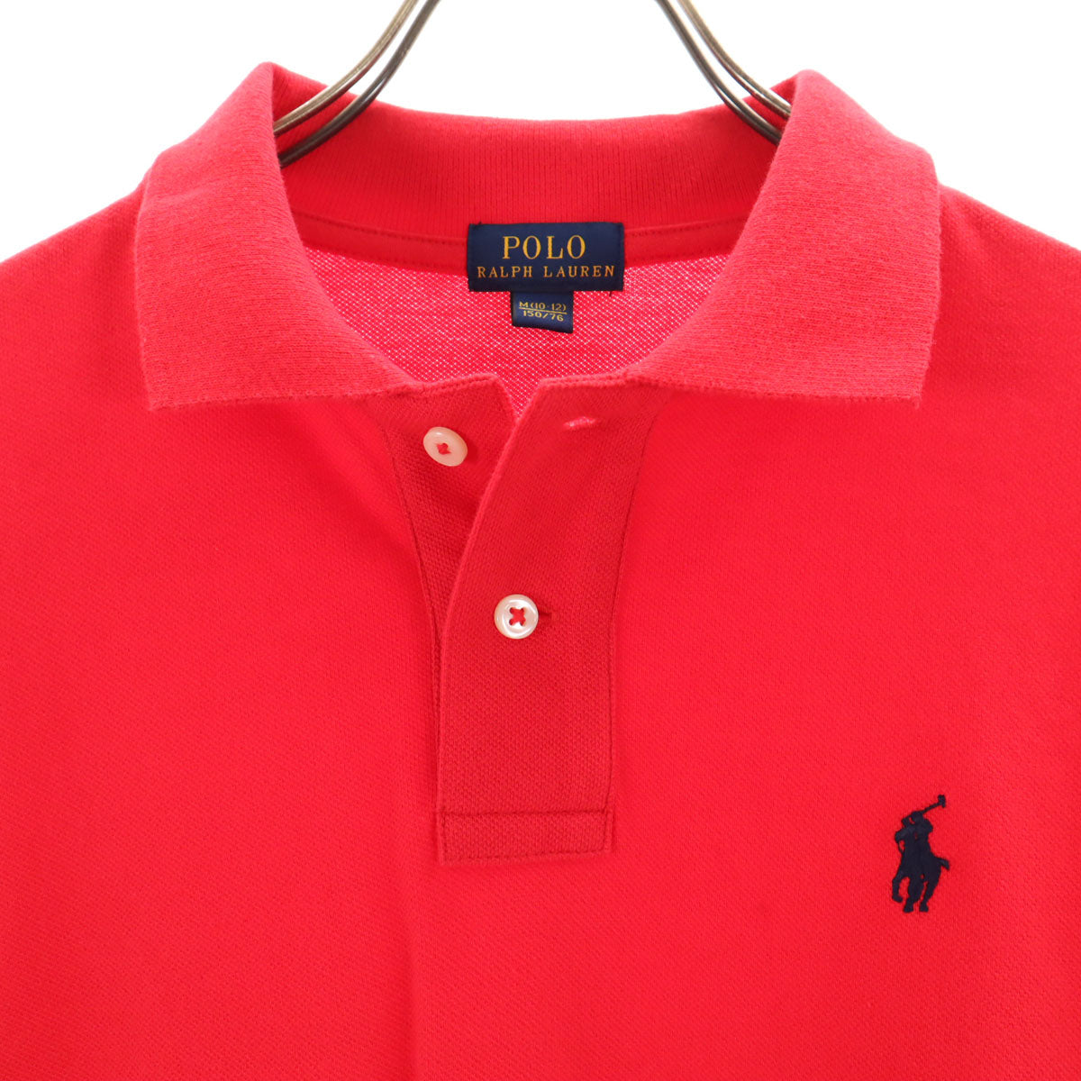POLO RALPH LAUREN ポロラルフローレン 長袖 ポロシャツ M 10-12 レッド系 キッズ