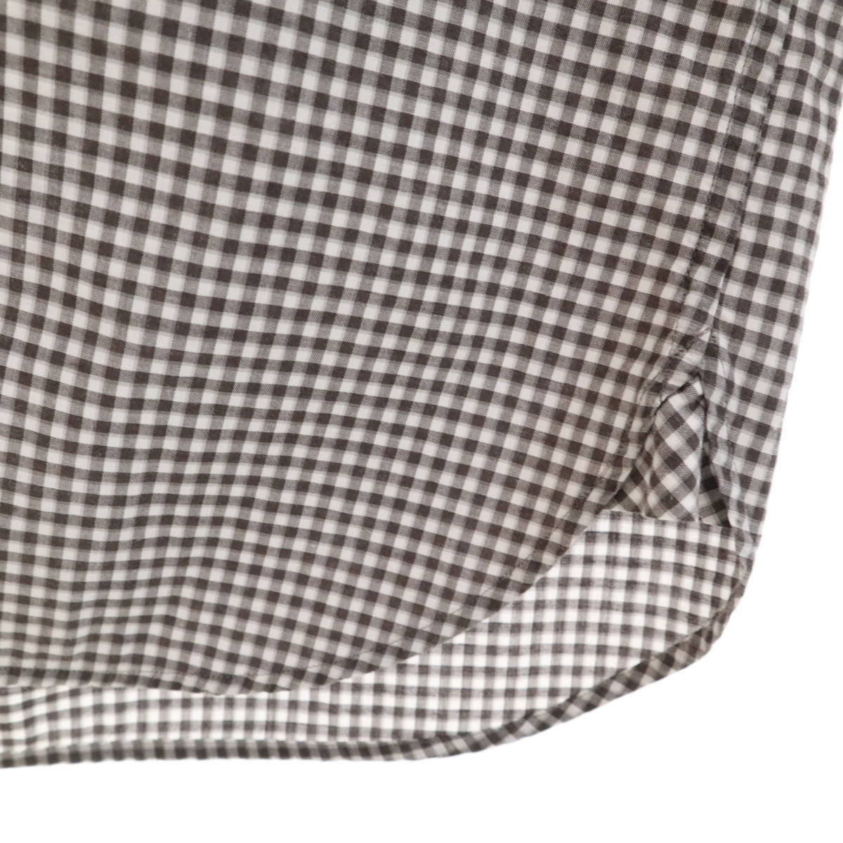 MARGARET HOWELL マーガレットハウエル 日本製 リネンブレンド ギンガムチェック 5分袖 プルオーバー シャツ 1 ホワイト レディース