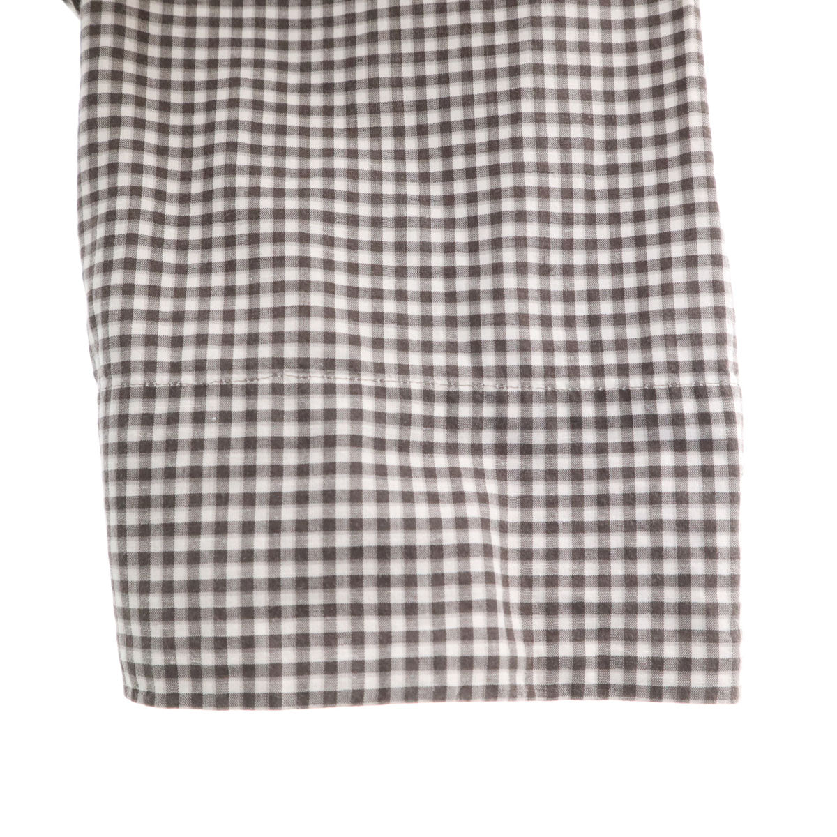マーガレットハウエル チェック半袖シャツ コットン×リネン カジュアル 黒 白 マーガレットハウエルMARGARET HOWELL コットンギンガムチェック