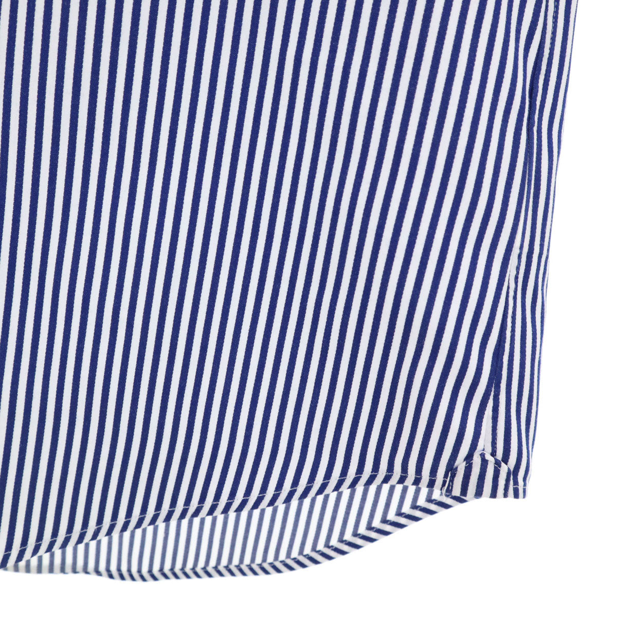 SHIPS シップス 日本製 ストライプ柄 長袖 ボタンダウンシャツ 37 ネイビー メンズ