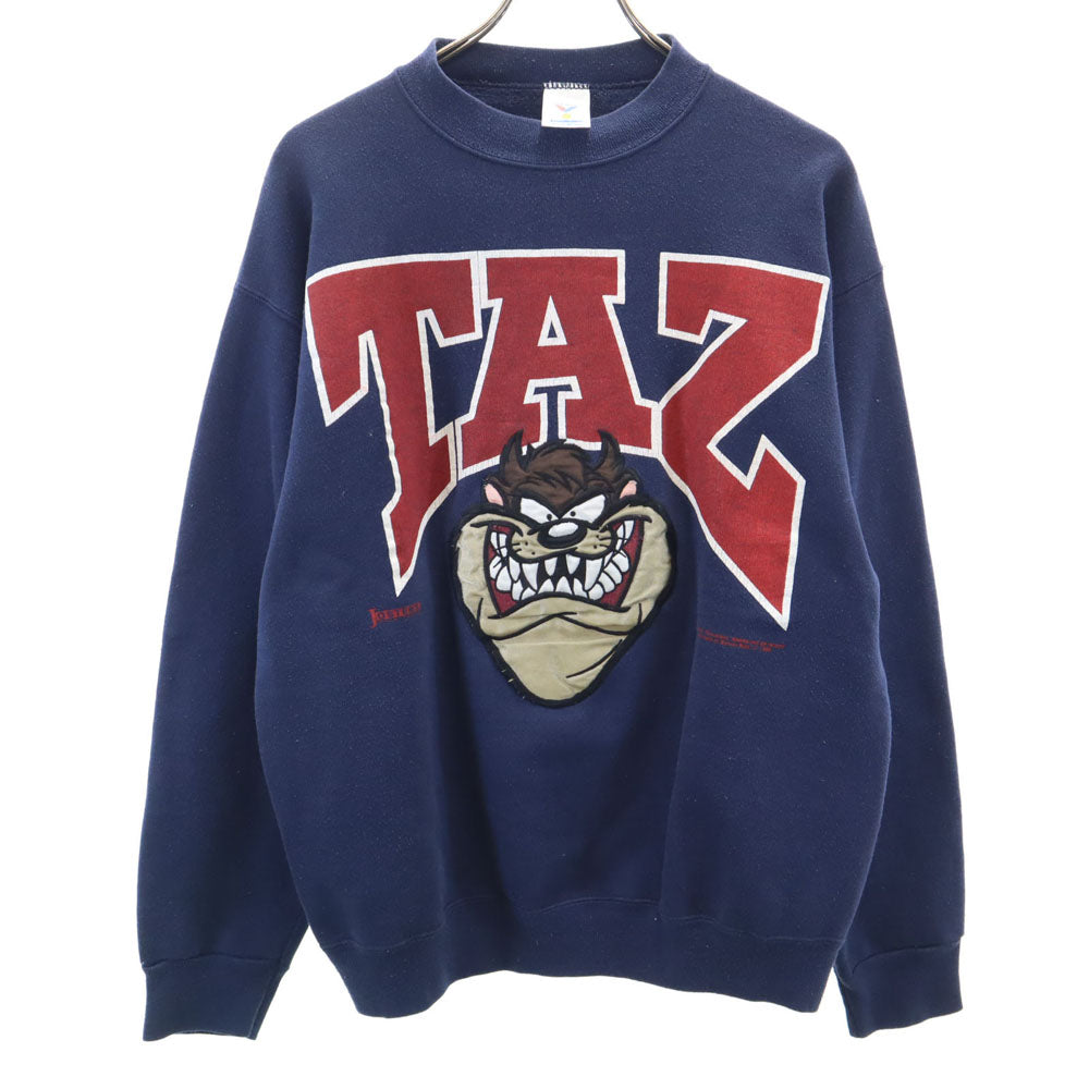 JOSTENS ジャスティンズ 90s USA製 オールド タズマニアンデビル 長袖 スウェット トレーナー L ネイビー ルーニーテューンズ メンズ
