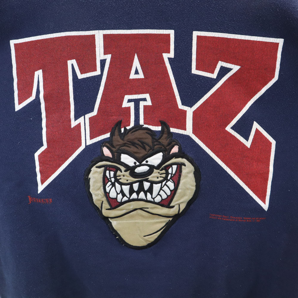JOSTENS ジャスティンズ 90s USA製 オールド タズマニアンデビル 長袖 スウェット トレーナー L ネイビー ルーニーテューンズ メンズ