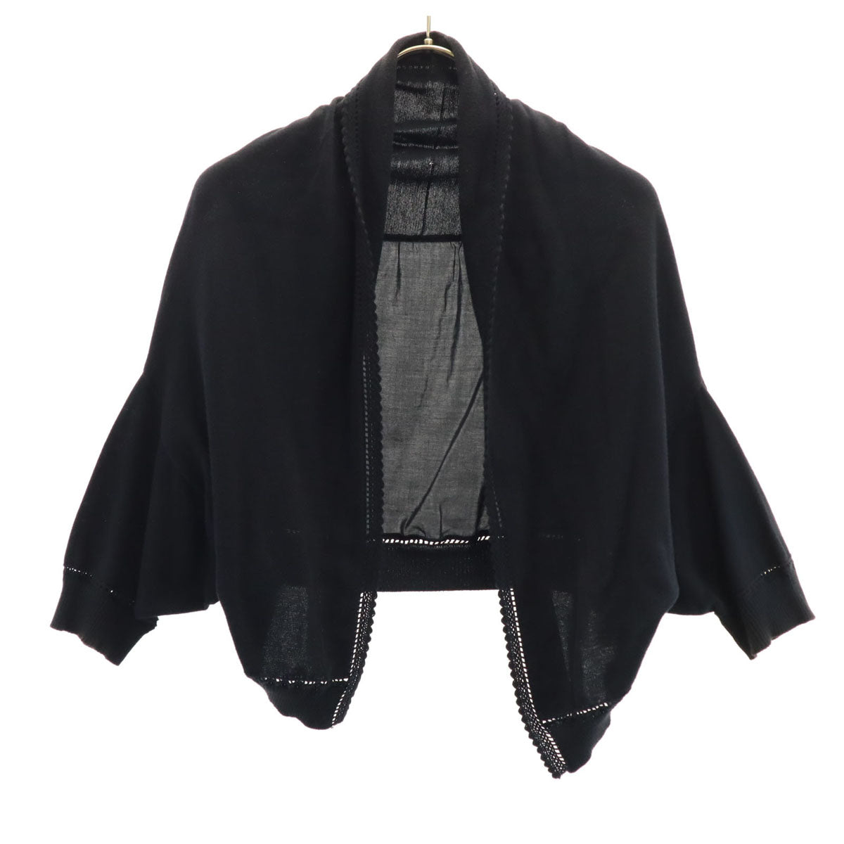 U by ungaro ユー バイ アンガロ 長袖 ニット ボレロ M ブラック レディース