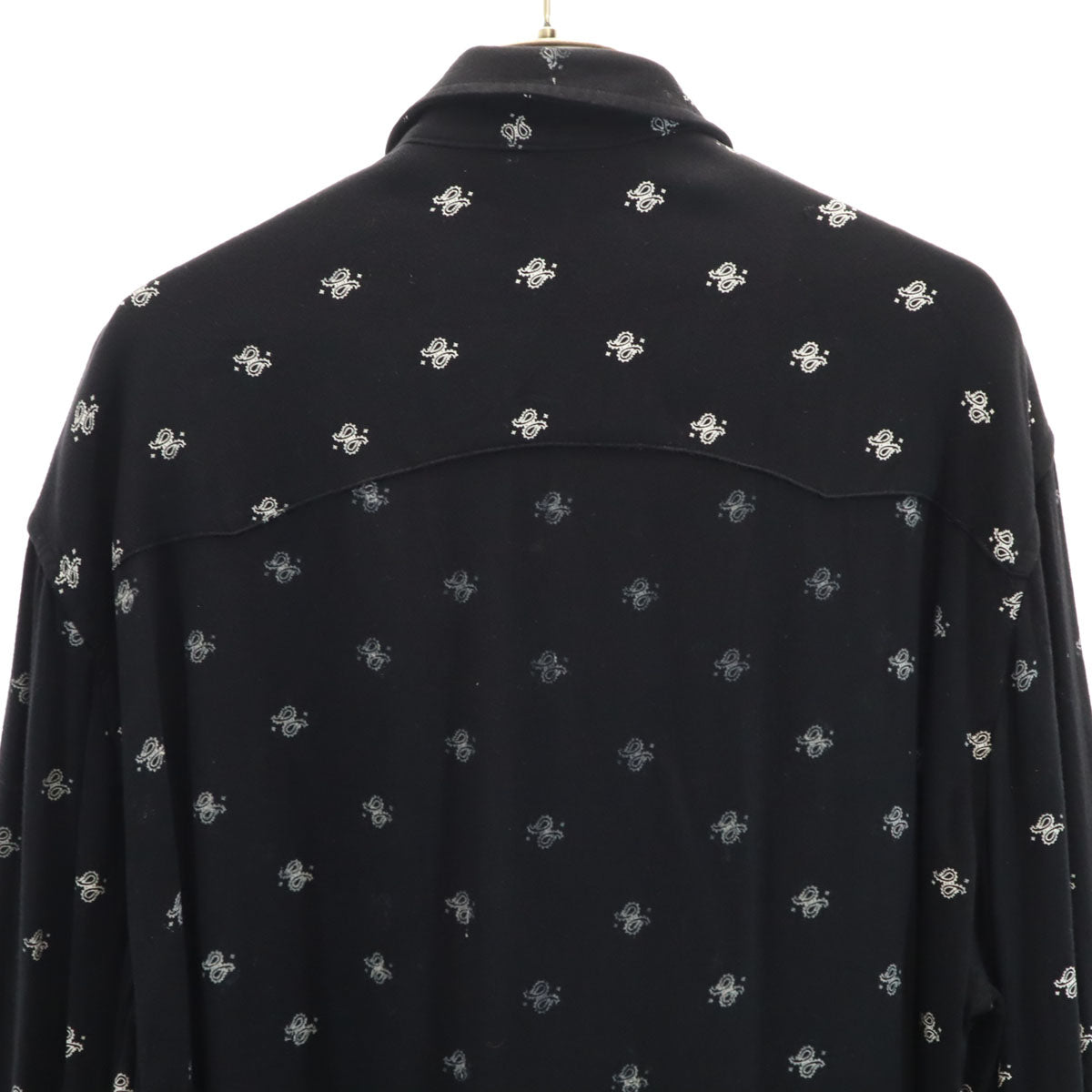 AMIRI アミリ USA製 総柄 長袖 ウエスタンシャツ L 黒 メンズ