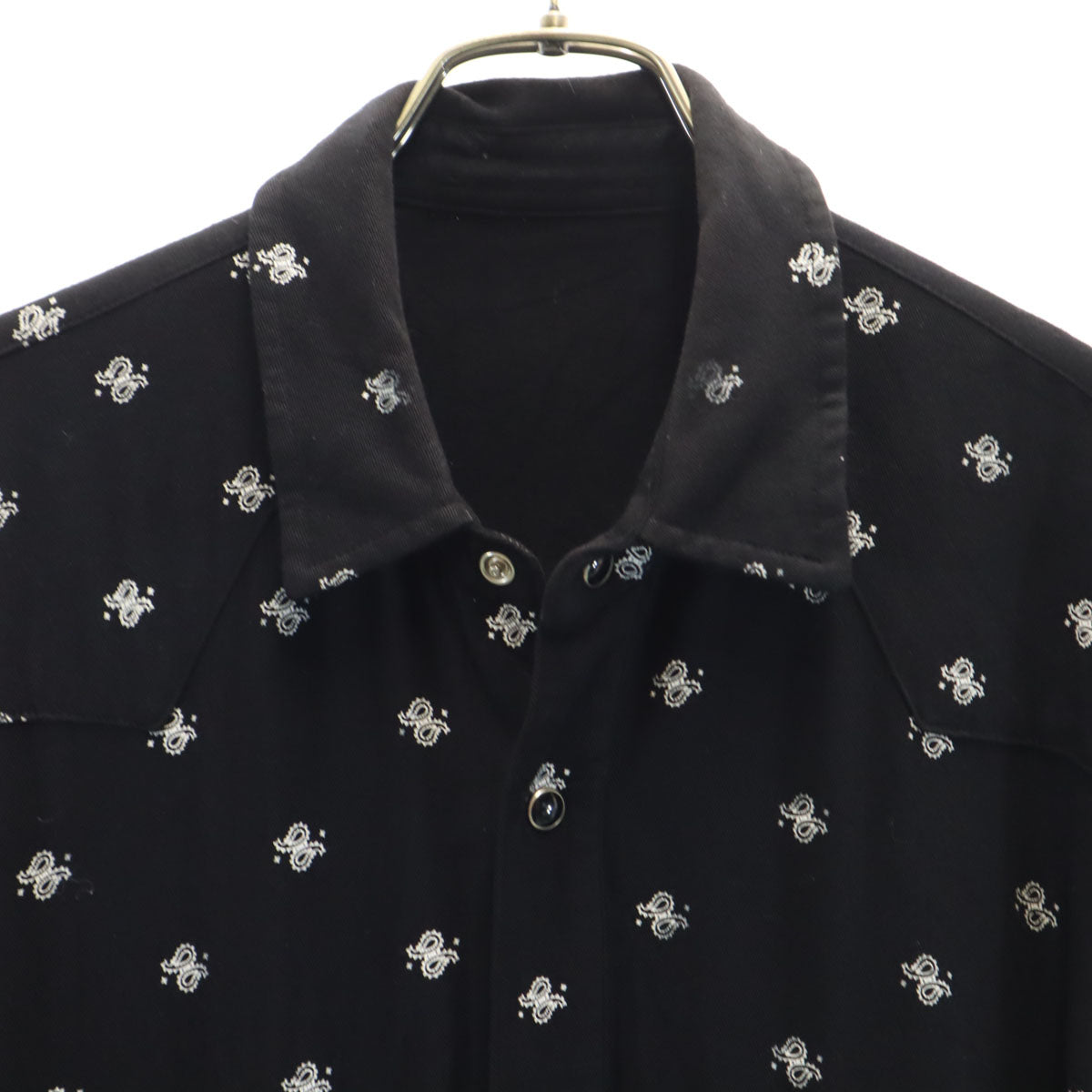 AMIRI アミリ USA製 総柄 長袖 ウエスタンシャツ L 黒 メンズ