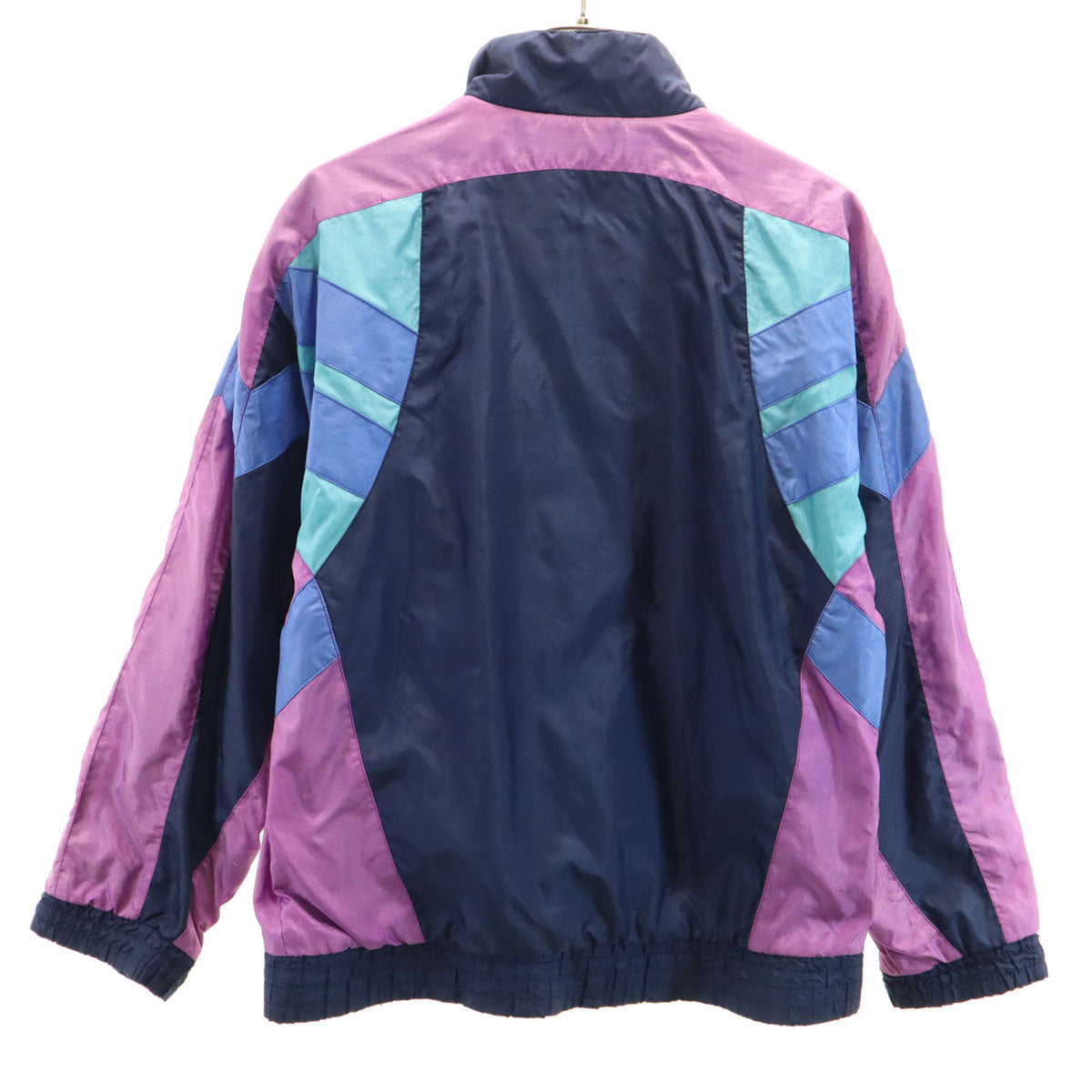 adidas アディダス 80s ヴィンテージ トレフォイルロゴ刺繍 ナイロンジャケット M ネイビー メンズ