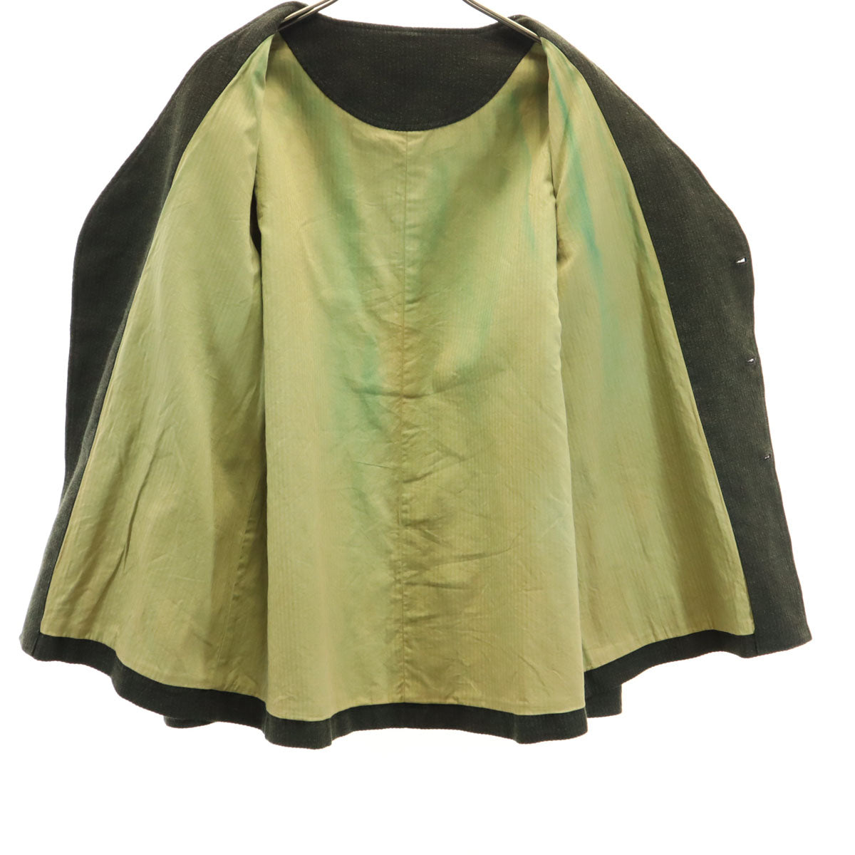 SOLID ELEGANT ソリッドエレガント フレンチワーク ノーカラージャケット グリーン系 メンズ