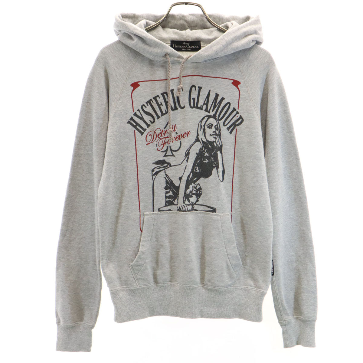 HYSTERIC GLAMOUR ヒステリックグラマー 日本製 長袖 スウェットパーカー F グレー レディース