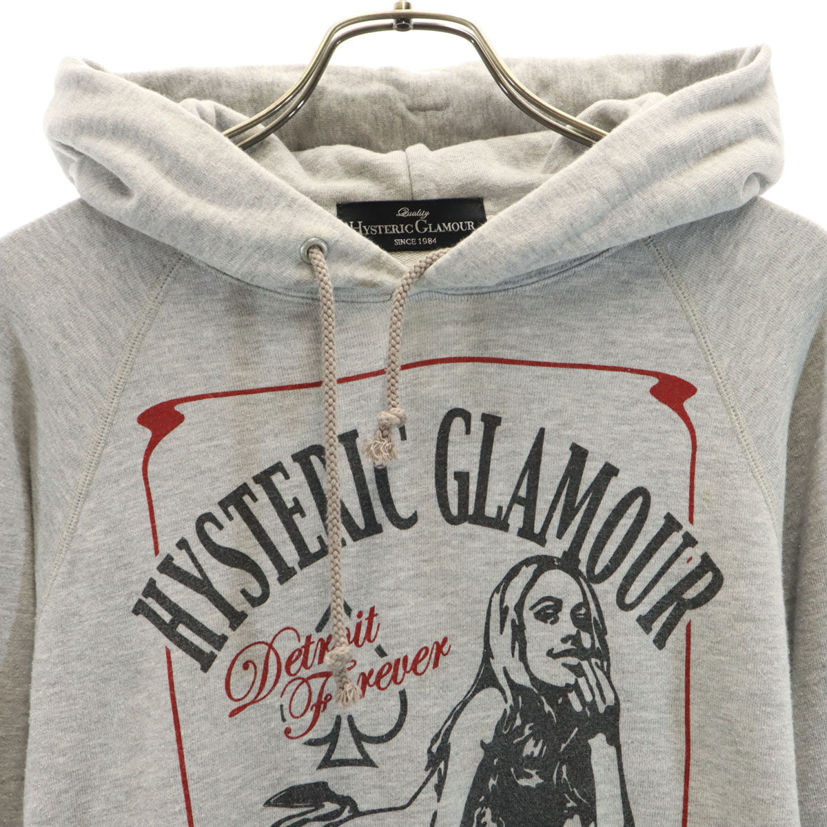 HYSTERIC GLAMOUR ヒステリックグラマー 日本製 長袖 スウェットパーカー F グレー レディース