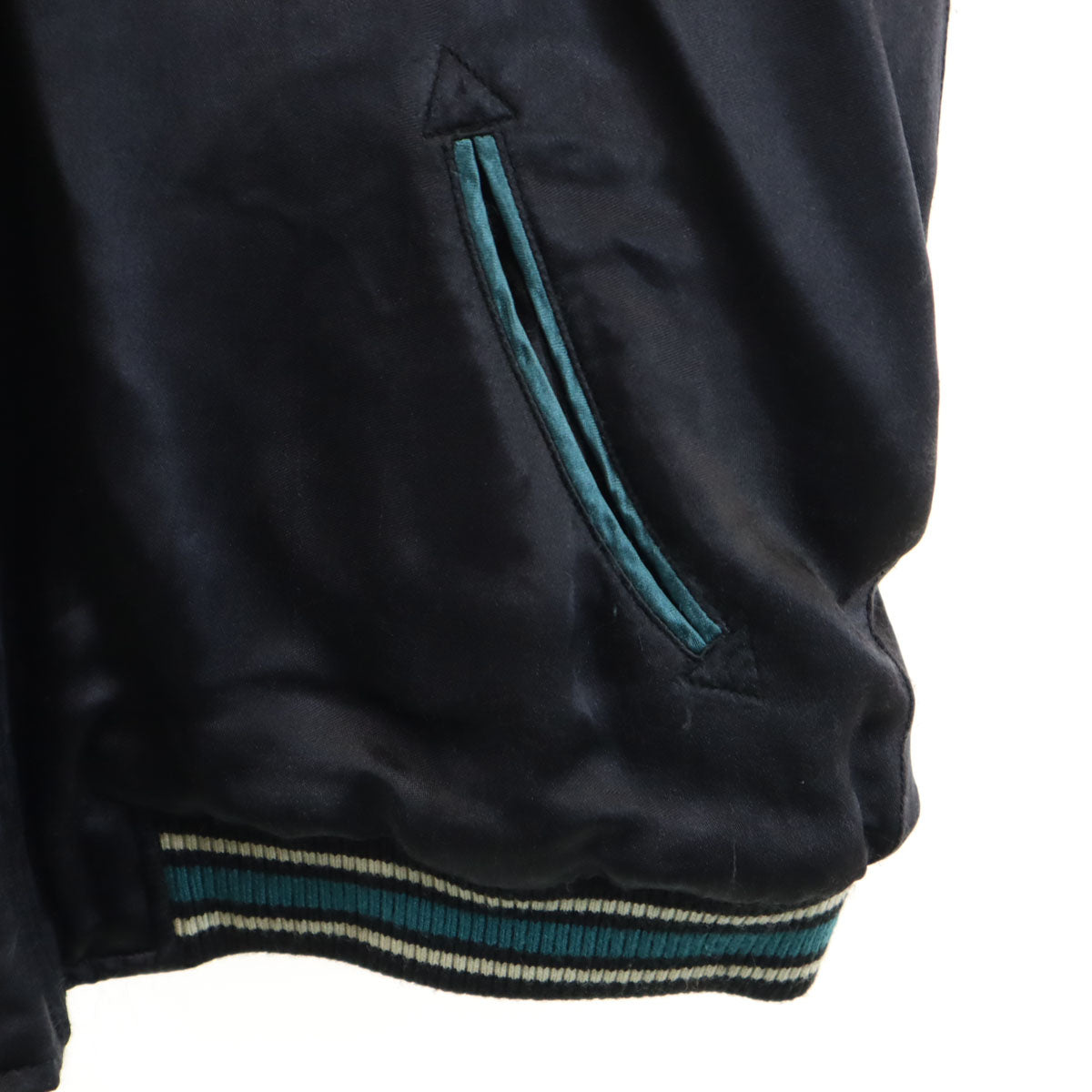 花旅楽団 ハナタビガクダン バック カエル刺繍 スカジャン L ブラック系 和柄 メンズ