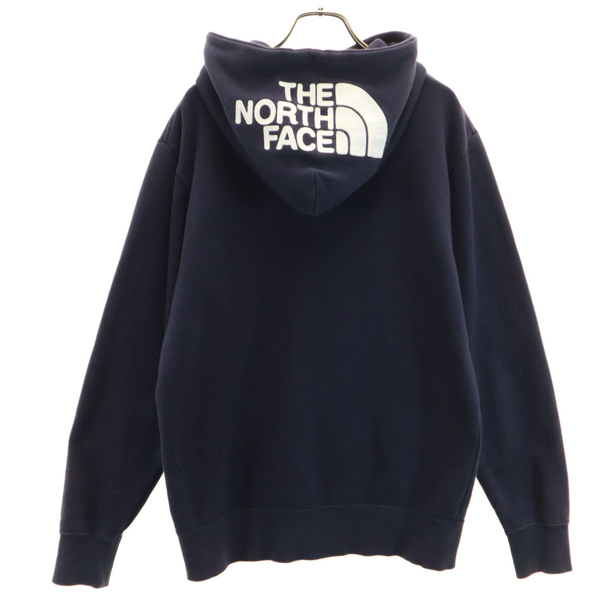 THE NORTH FACE ザノースフェイス フードビッグロゴ 長袖 ジップパーカー M ネイビー アウトドア NT62130 裏起毛 メンズ