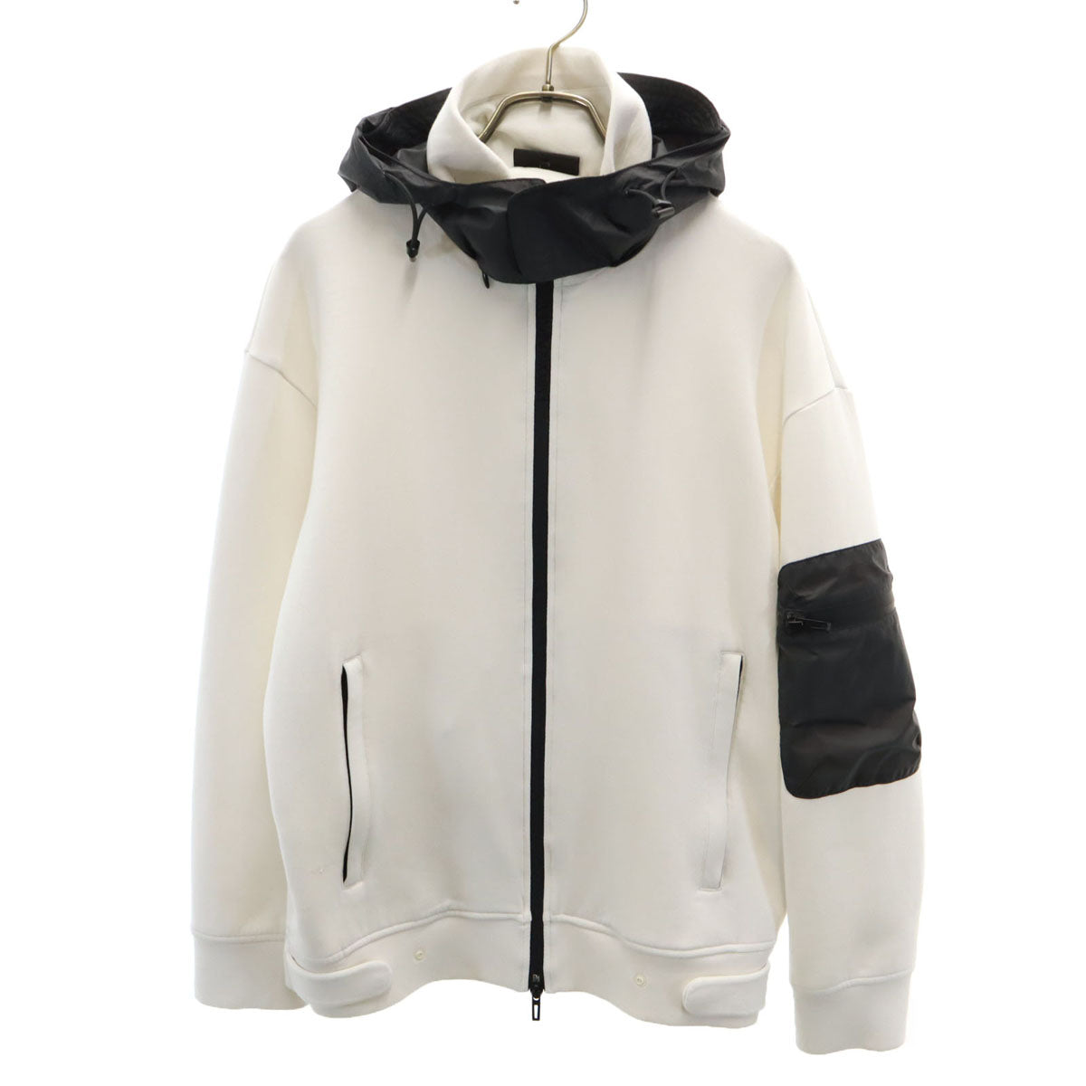 Emporio Armani エンポリオアルマーニ 長袖 パーカー XS ホワイト系 スチレッチ メンズ