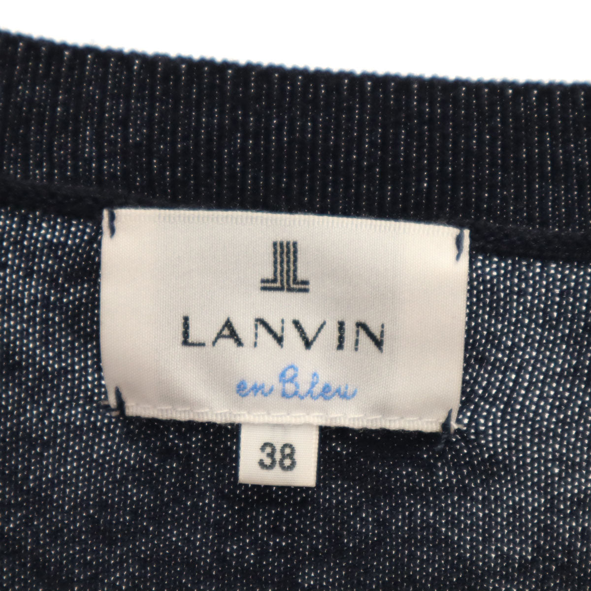 LANVIN en Bleu ランバンオンブルー ウールブレンド 長袖 ニット 38 ネイビー系 レディース