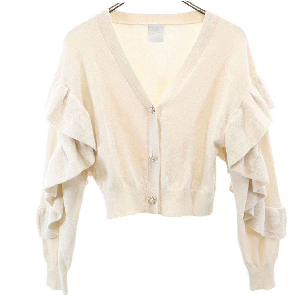 gelato pique ジェラートピケ アルフォンス・ミュシャ コラボ 長袖 フリル カーディガン F ベージュ x Mucha PWNT232048 レディース