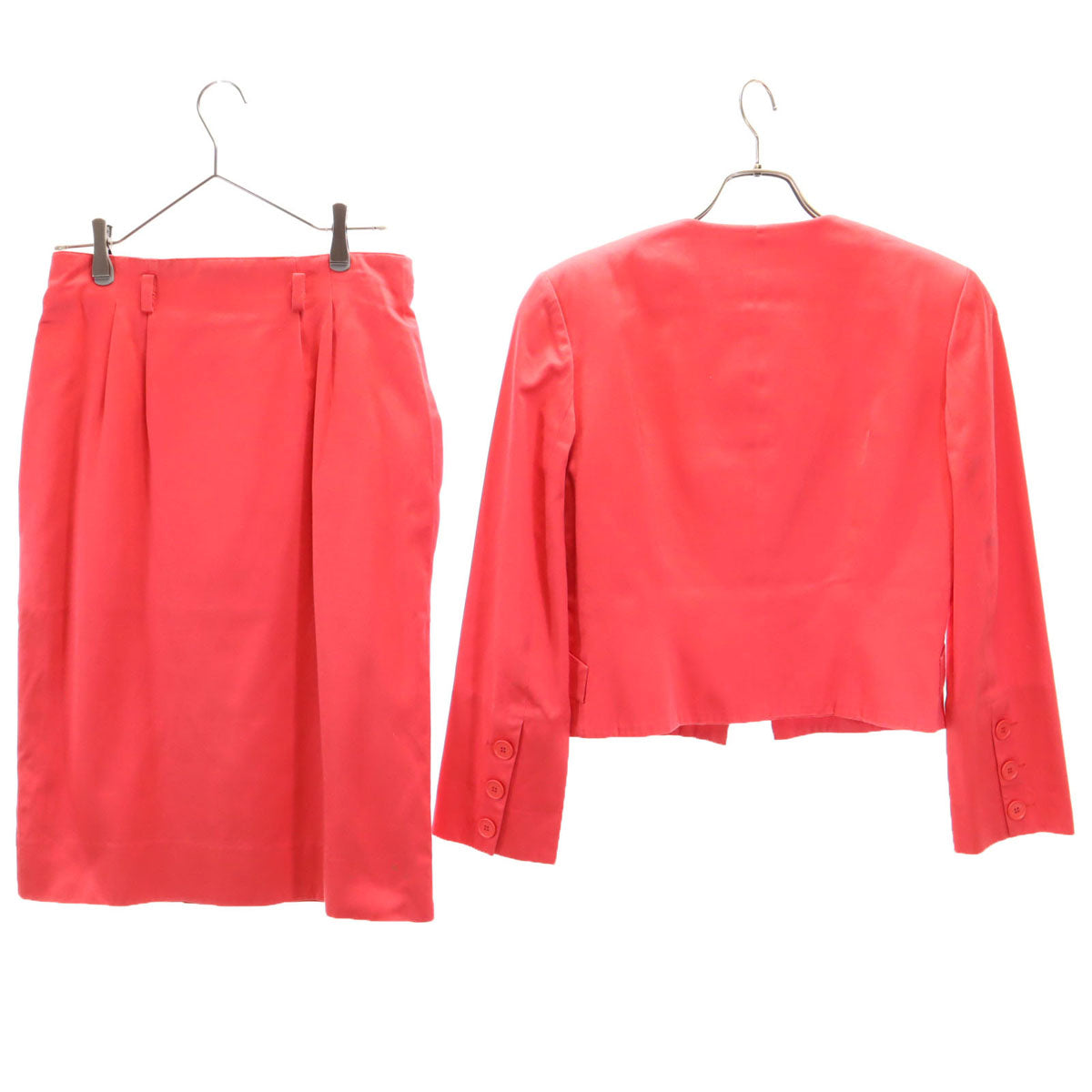 Christian Dior PRET-A-PORTER クリスチャンディオール プレタポルテ 90s オールド カジュアル スカートスーツ 上下 セットアップ 9 レッド レディース