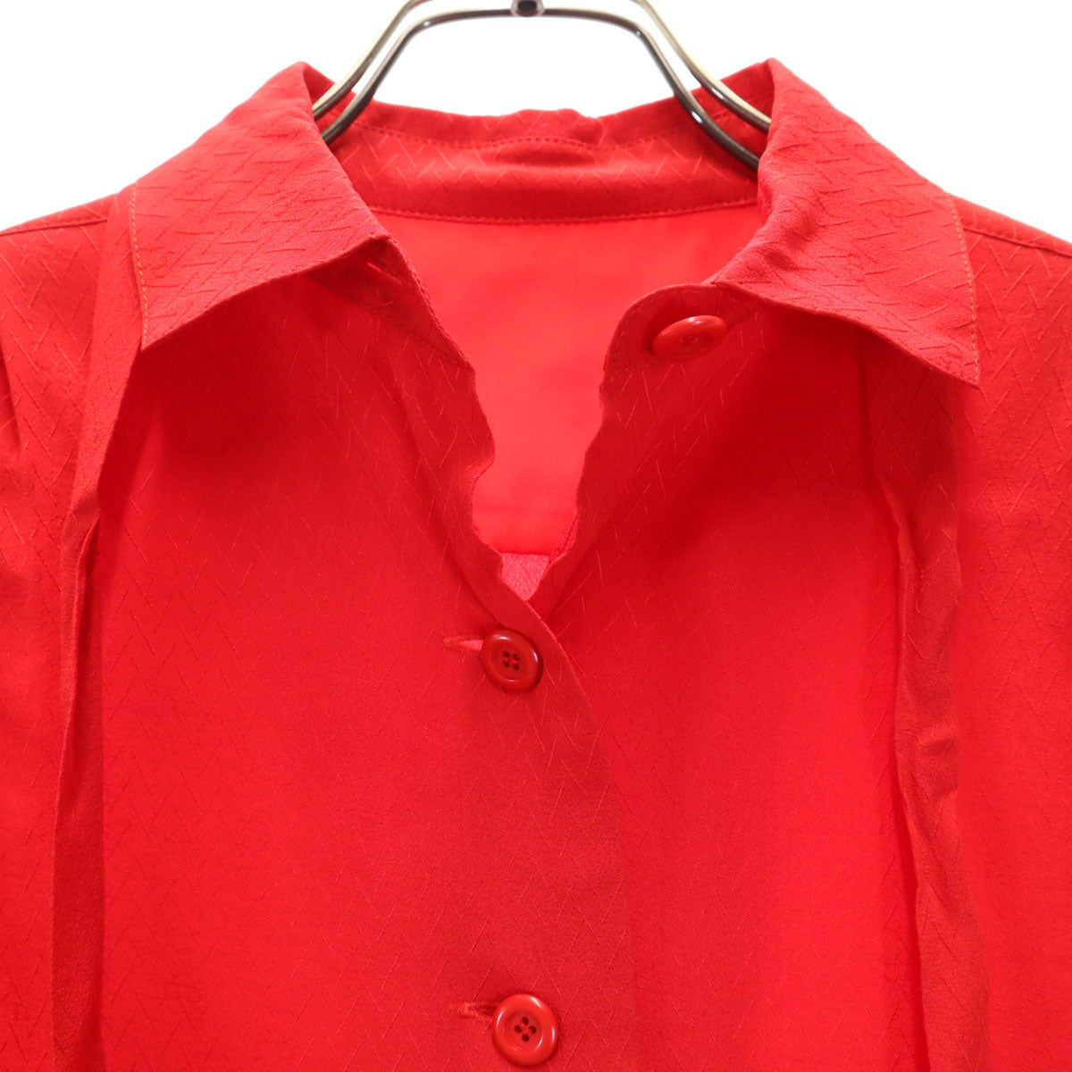 Christian Dior PRET-A-PORTER クリスチャンディオール プレタポルテ 90s オールド 総柄 長袖 シャツ 上下 セットアップ 7 レッド レディース