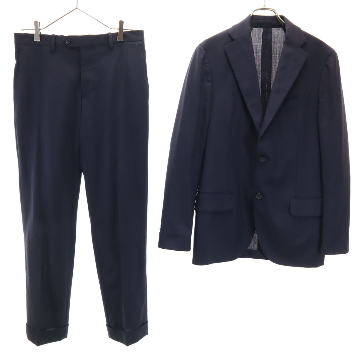 LARDINI ラルディーニ イタリア製 シングル スーツ 上下 セットアップ 46 濃紺 メンズ