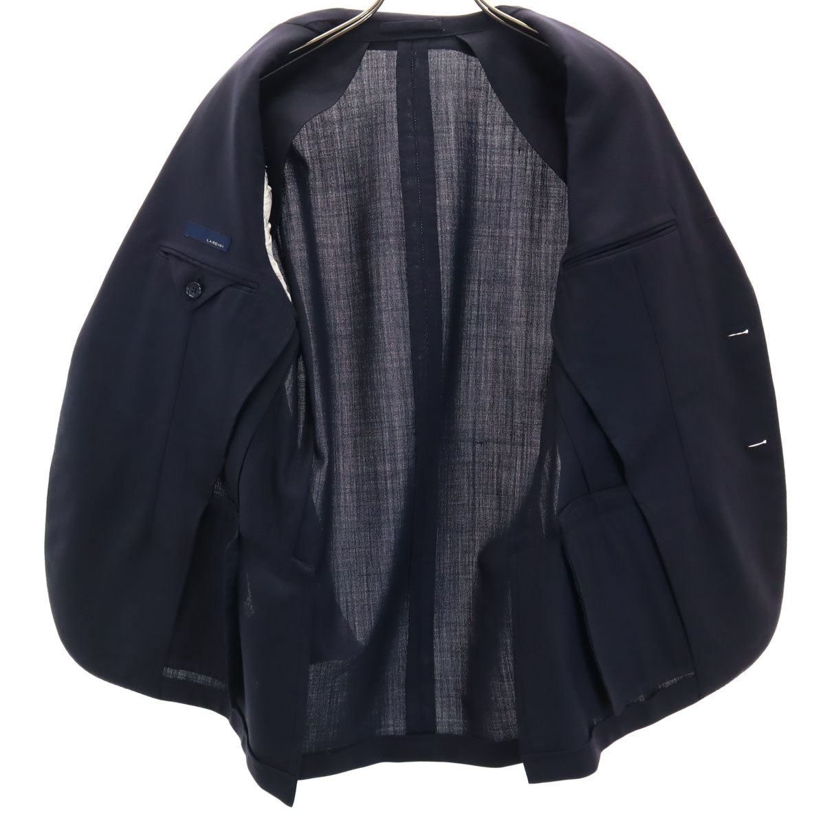 LARDINI ラルディーニ イタリア製 シングル スーツ 上下 セットアップ 46 濃紺 メンズ