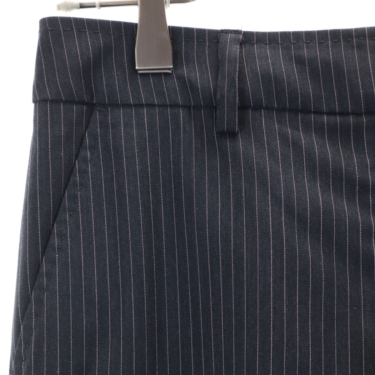 Paul Smith BLACK ポールスミス ブラック ストライプ柄 パンツスーツ 上下 セットアップ 38/40 チャコールグレー レディース