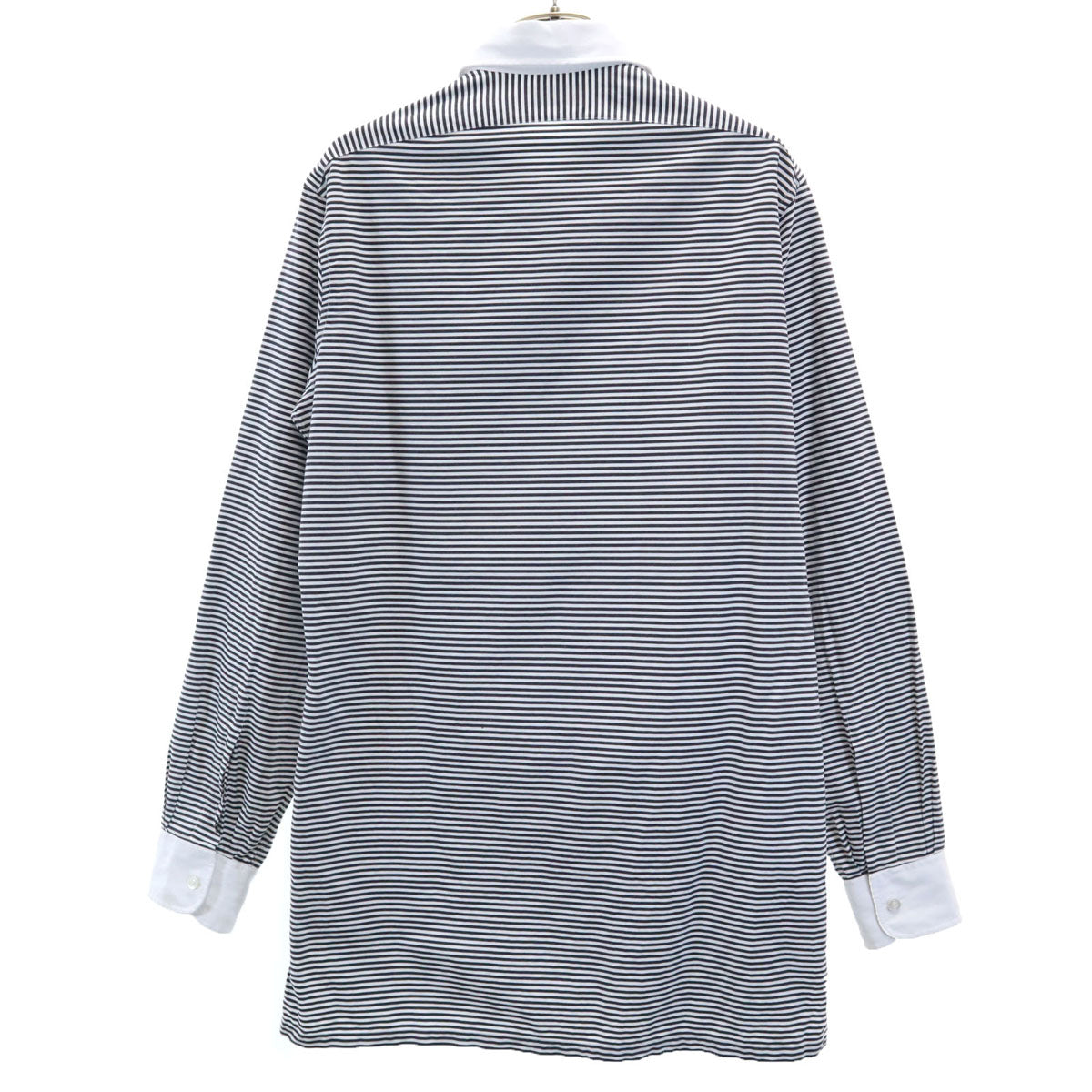 Charvet シャルベ フランス製 ボーダー柄 長袖 シャツ ホワイト系 メンズ