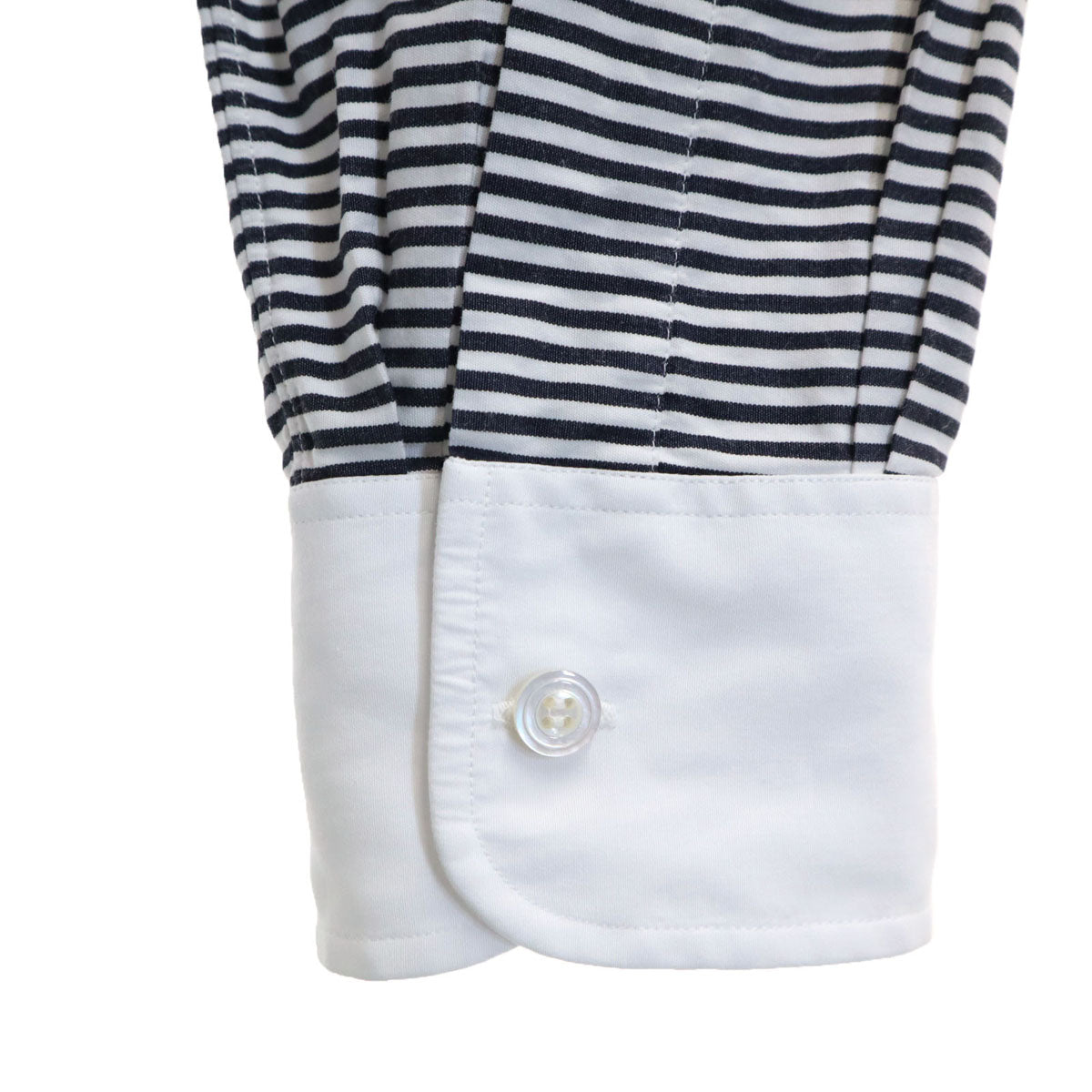 Charvet シャルベ フランス製 ボーダー柄 長袖 シャツ ホワイト系 メンズ