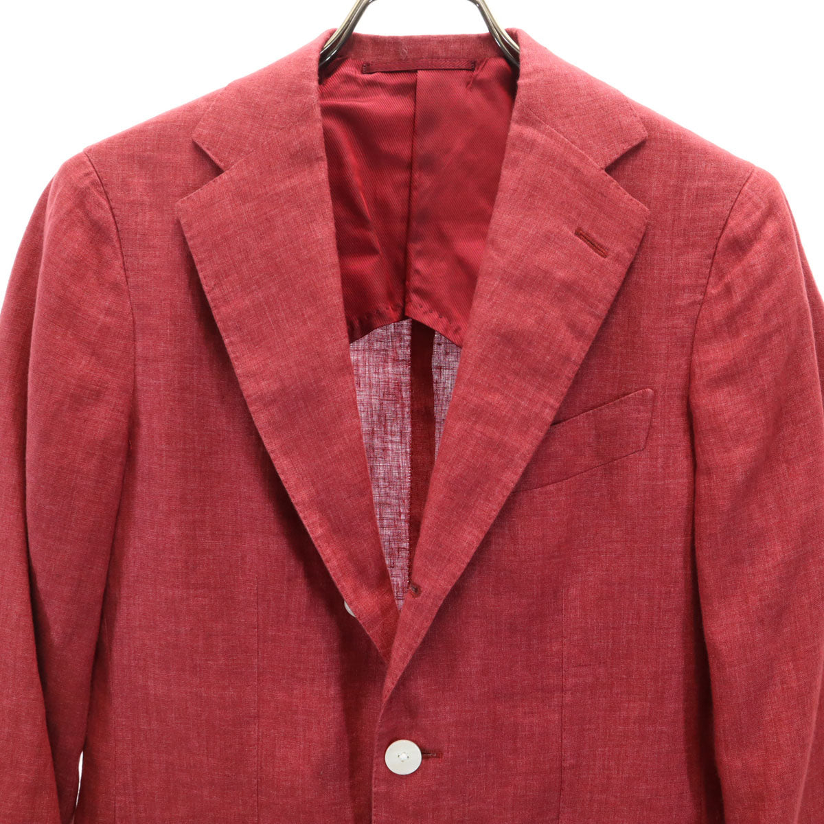 Custom Tailor BEAMS カスタムテーラー ビームス 日本製 リネン テーラードジャケット 赤 DRAPERS メンズ