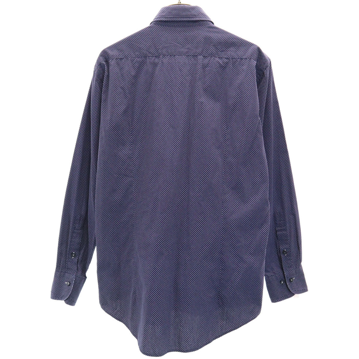 BURBERRY BLUE LABEL バーバリーブルーレーベル ドット柄 長袖 シャツ 2 ネイビー 三陽商会 水玉 メンズ