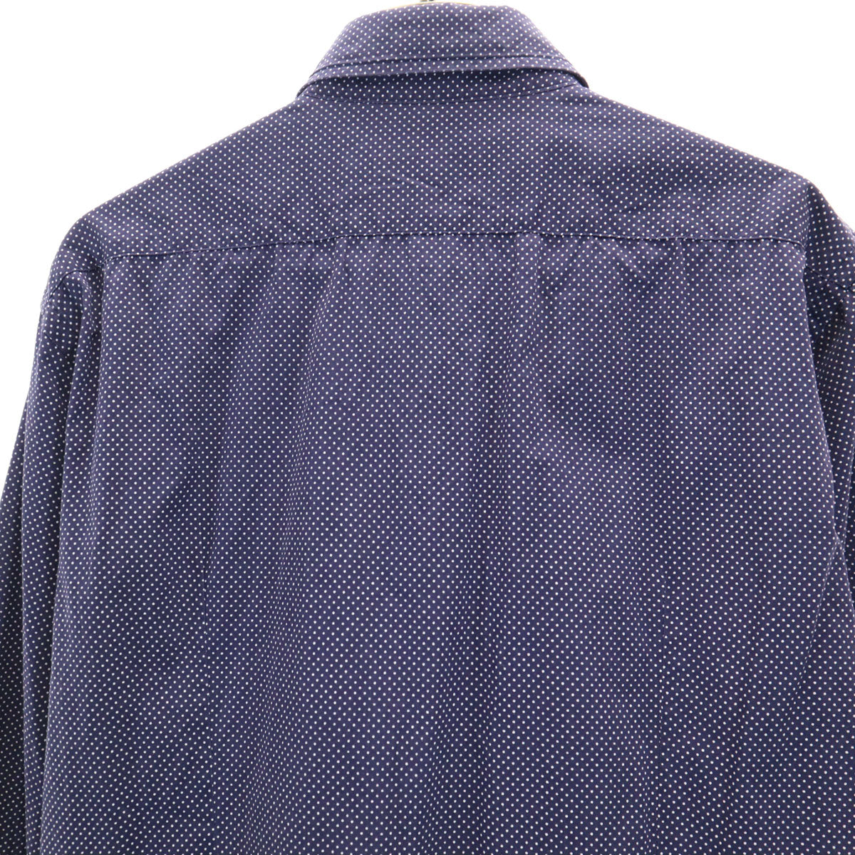 BURBERRY BLUE LABEL バーバリーブルーレーベル ドット柄 長袖 シャツ 2 ネイビー 三陽商会 水玉 メンズ