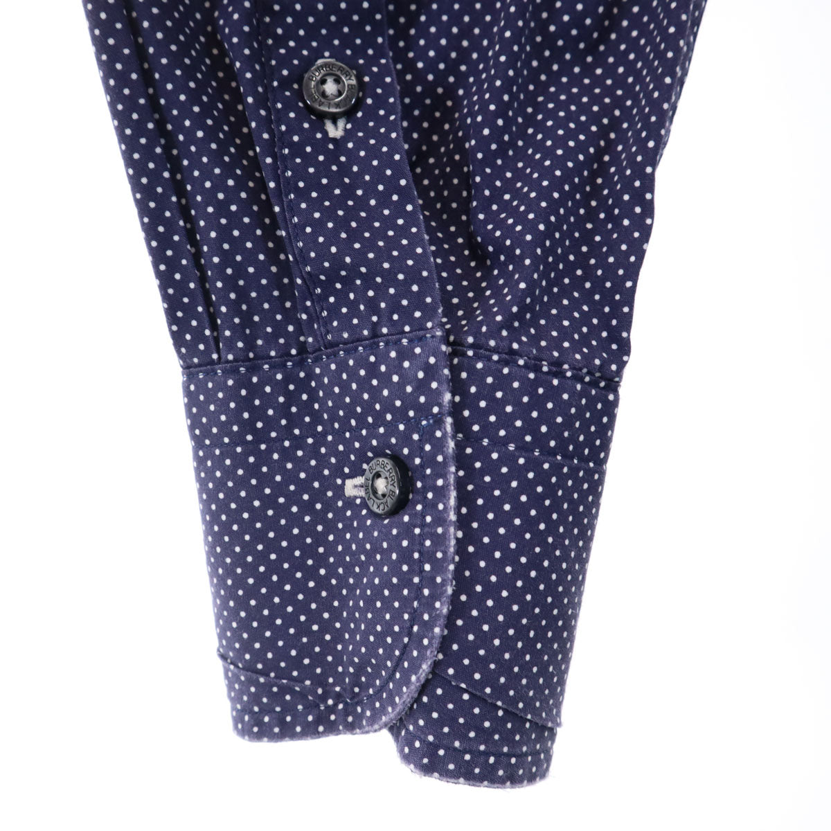 BURBERRY BLUE LABEL バーバリーブルーレーベル ドット柄 長袖 シャツ 2 ネイビー 三陽商会 水玉 メンズ